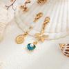 Zinc Zinc Alloy Beaded Key Chain DIY Bikini Buckle Cute Fish Conch Shell Keychain  Bag Pendant