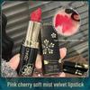 Linzhuang Pink Cherry Velvet Lipstick: Soft Mist, Long-lasting, Non-fading, Moisturizing, Black Tube, Popular.