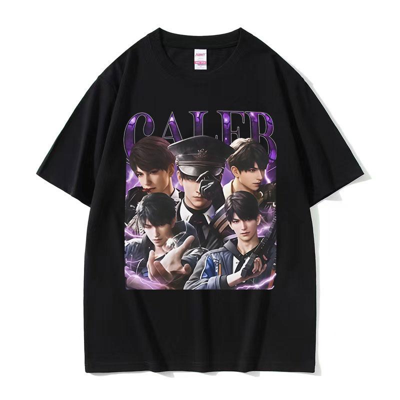 Funny Girl Dinner Love and Deepspace Caleb Graphic T-Shirts Men Women Vintage Aesthetic T Shirt Casual Oversized Polyester T-shirt