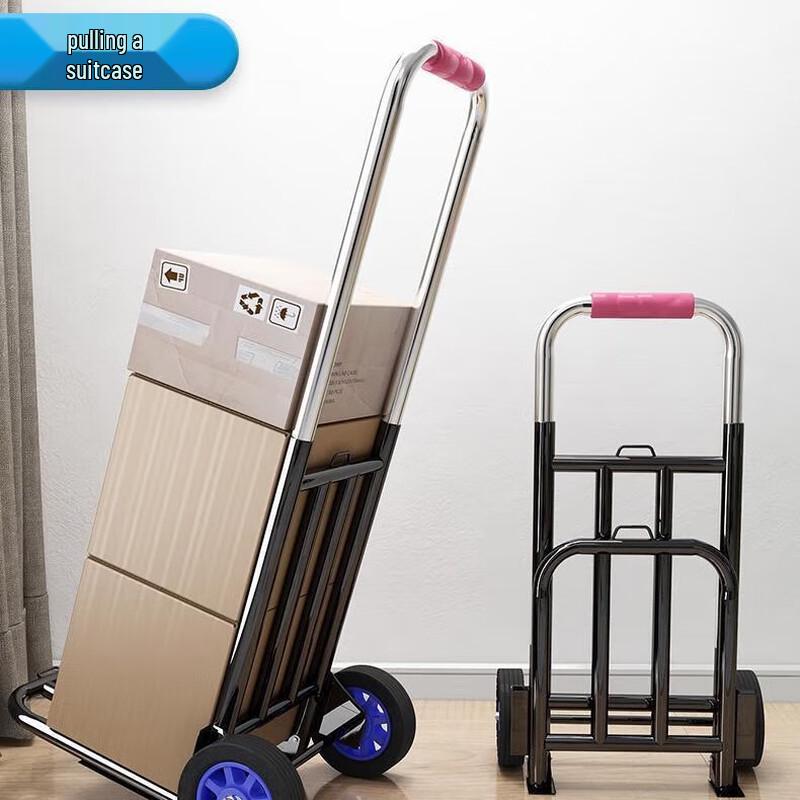 Heavy-Duty Folding Hand Truck with Rubber Wheels