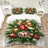 3pcs Elegant Christmas Ornaments Pattern Bedding Set, 1* Cover + 2*Pillowcases, Printed Bedding Set, Soft and Comfortable, Suitable for Bedr
