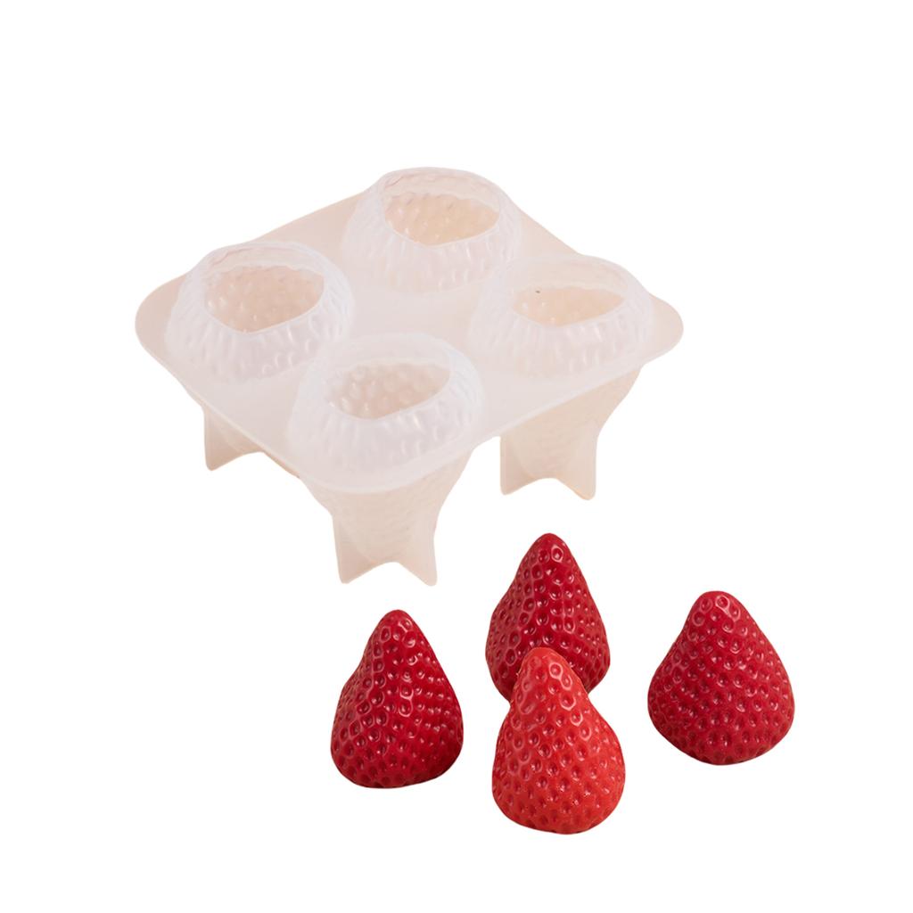 Silicone Mould 3D Strawberry Scened Candle Molds Handmade Soap Molds Baking Molds Casting Molds for Cake Decoration
