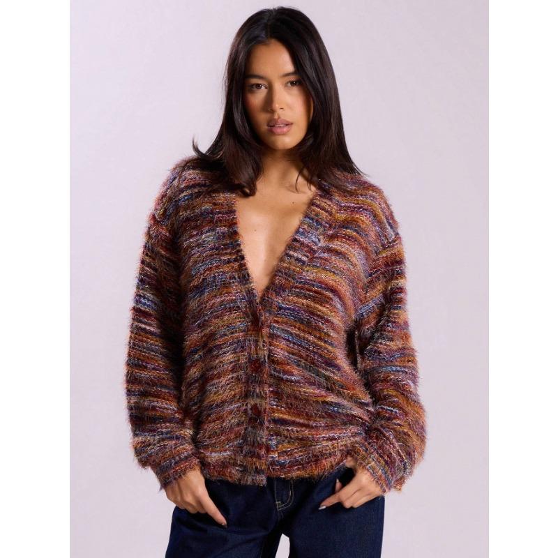 

DAFIFY Женская мода повседневная осень-зима цветные блоки с принтом длинный рукав V-образный вырез свитера S бордовый