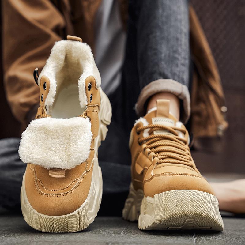 

Men s soft elastic winter warm cold padded snow boots thick-soled non-slip wear outdoor leisure sports mountaineering cotton boots 44