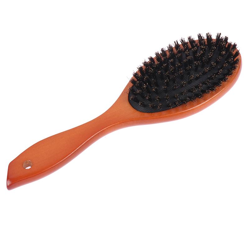 Boar Bristle Hair Brush Women Combs For Hair Wood Hairbrush Detangle Straightener Brush Hair Comb Barber Accessories