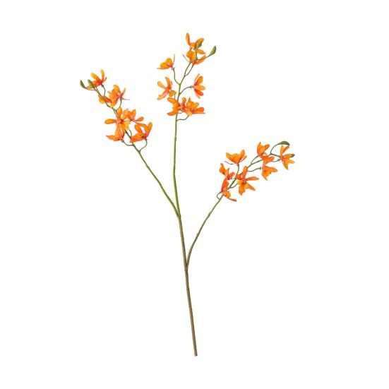 3-Fork Artificial Orchids Decoration, Realistic Fake Silk Flower with Stem, Faux Bloom for Wedding Party Home Office Table Centerpiece