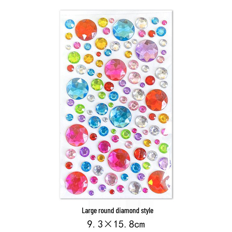 Gem Stickers: Kids' 3D Acrylic Crystal DIY Rhinestone Decorations, Colorful Cross-Border Designs for Girls