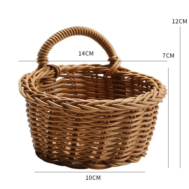 Wall Hanging Basket Boho Style Hand-Woven Hanging Storage Baskets Kitchen Ginger Garlic Scallion Egg Fruit Storage Box