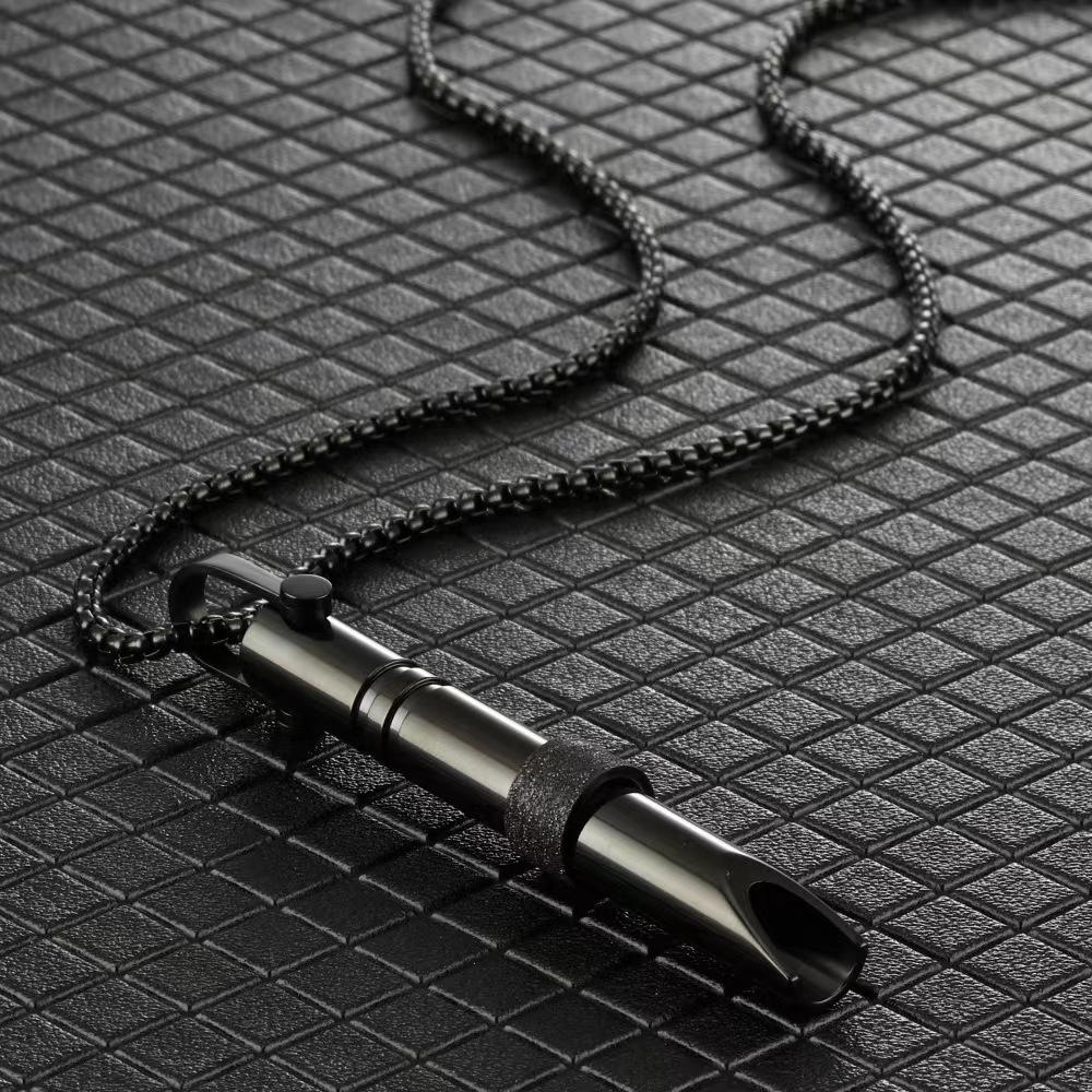Stainless Steel Anxiety Breathing Necklace for Women Stress Relief Meditation Necklaces Yoga Ritual Female  Free Shipping