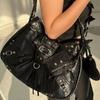 Large-capacity Commuter Underarm Bag, Stylish Motorcycle Bag, Riveted Single-shoulder Crossbody Women's Bag