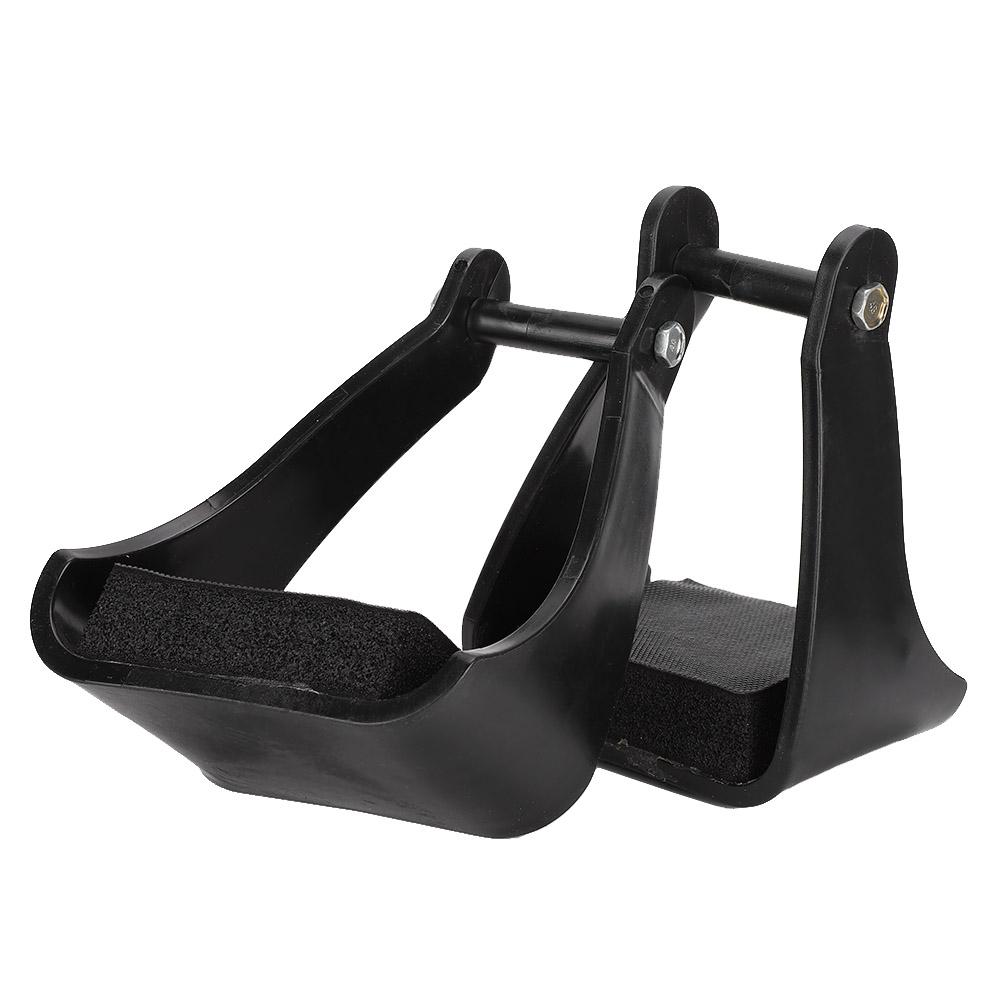POM Plastic Stirrups Western Horse Riding Safety Saddle Trail Black Cushioned Foam Foot Pad