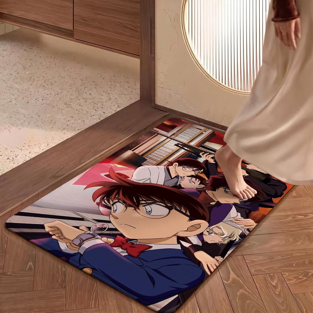 Detective Conan Anime Adventure Patterned Rug Absorbent Nonslip Carpet For Study Reading Area Home Party Decor Christmas Gift