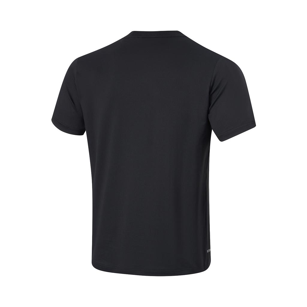 Li-Ning Plain Casual Sports Simple Round Neck Pullover Short Sleeve T-Shirt Men Tops Black ATSU501-6