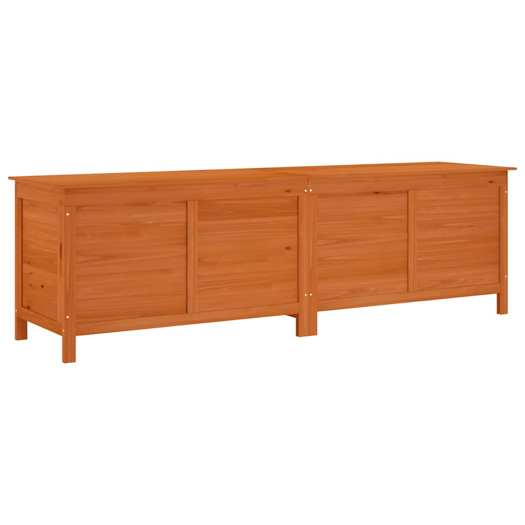 Garden Chest Brown 198.5 X 50 X 56.5 Cm Solid Pine Wood