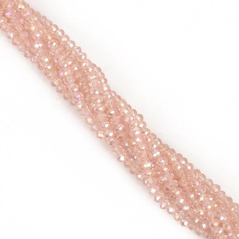 Perles plates en verre cristal de 3 mm pour bracelets abaque DIY