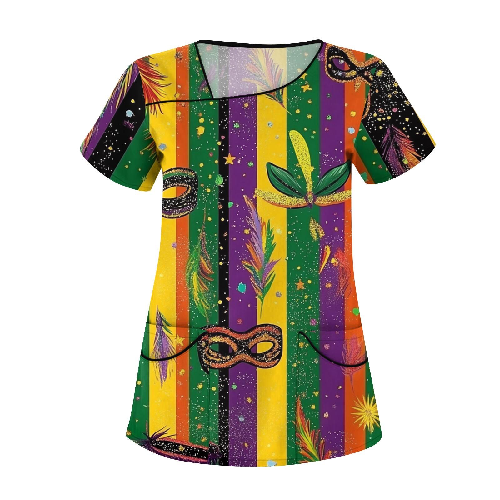 

Жіночий повсякденний верх робочого одягу з коротким рукавом і косим коміром із принтом і подвійними кишенями XL жовтий