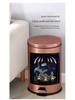 5L Champagne Gold Pedal Trash Can with Lid for Kitchen Use