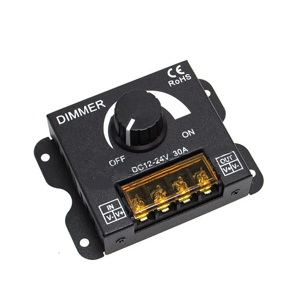 For LED Strip Installations LED Strip Dimmer Brightness Regulator Rotary Knob Control Plastic Enclosure DC 12V-24V Compatible