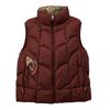 Women S Thin Cotton Vest High Stand Collar Quilted Ginkgo Embroidery Home Commute