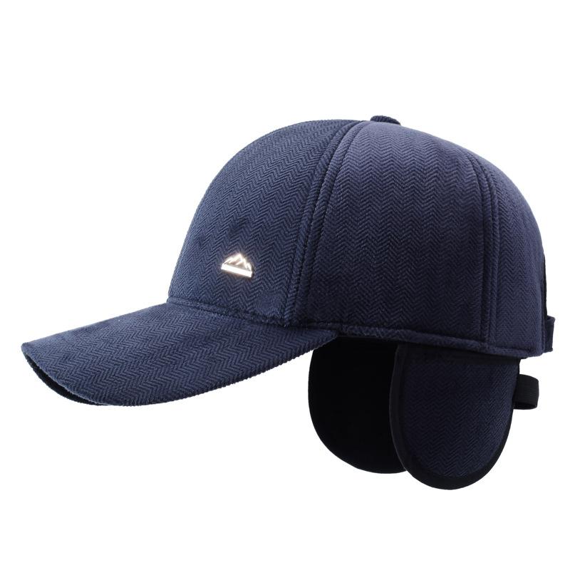 Men's Baseball Cap Winter Middle-Aged Outdoor Cold-Proof Thick Warm Ear Protection Sports Cap