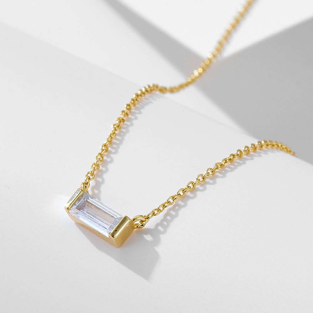 925 Sterling Silver Birthstone Pendant Necklace - Simple, Fashionable Clavicle Necklace for Women