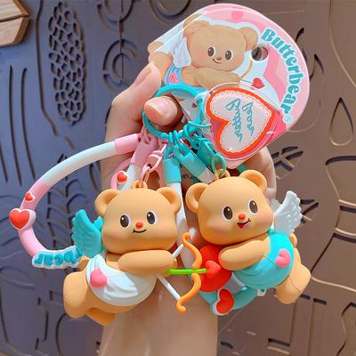 Porte-clés Cartoon Ours au Beurre Eros Porte-clés de Voiture Sac Petit Pendentif Couple Festival Qixi Petits Cadeaux