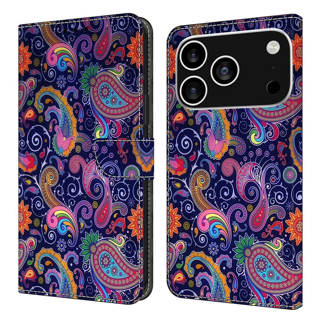 For iPhone 17 Pro Max Wallet Case Pattern Printing Stand Leather Flip Phone Cover