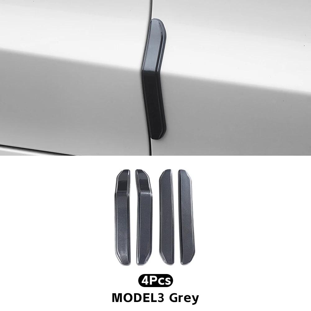 4Pcs Car Door Anti-collision Strip Paint Body Anti Scratch Sticker Modification Accessories ABS For Tesla Model 3 Model Y