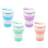 350ml Silicone Folding Cup Water Bottle Travel Outdoors Portable Water Drinking Collapsible Mug with Cover Coffee Cup