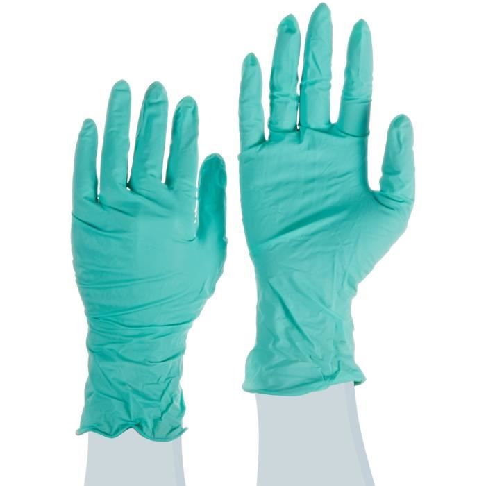 Ansell NeoTouch 25-101 Gants en néoprène, procédé agroalimentaire, Vert, Taille 9.5-10 (Boîte de 100 gants) -