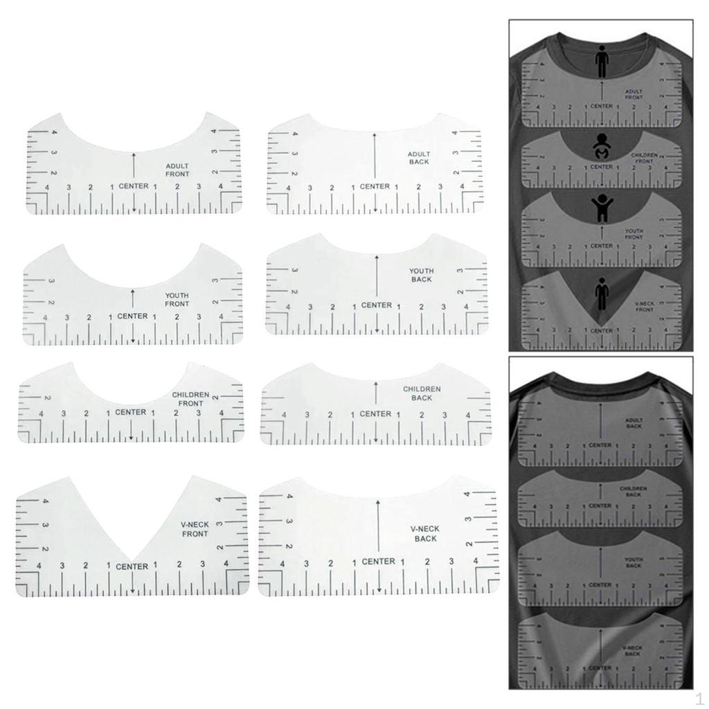 T Shirt Ruler Guide Set for Vinyl Design Placement