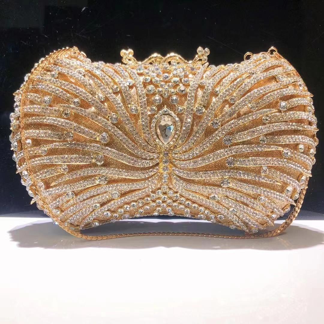 

Silver Crystal Stone Evening Bag WHTUOHENG Wedding Clutches Bags Diamond Bridal Prom Handbag Women Dinner Formal Clutches Purse 21cmX11cmX7cm