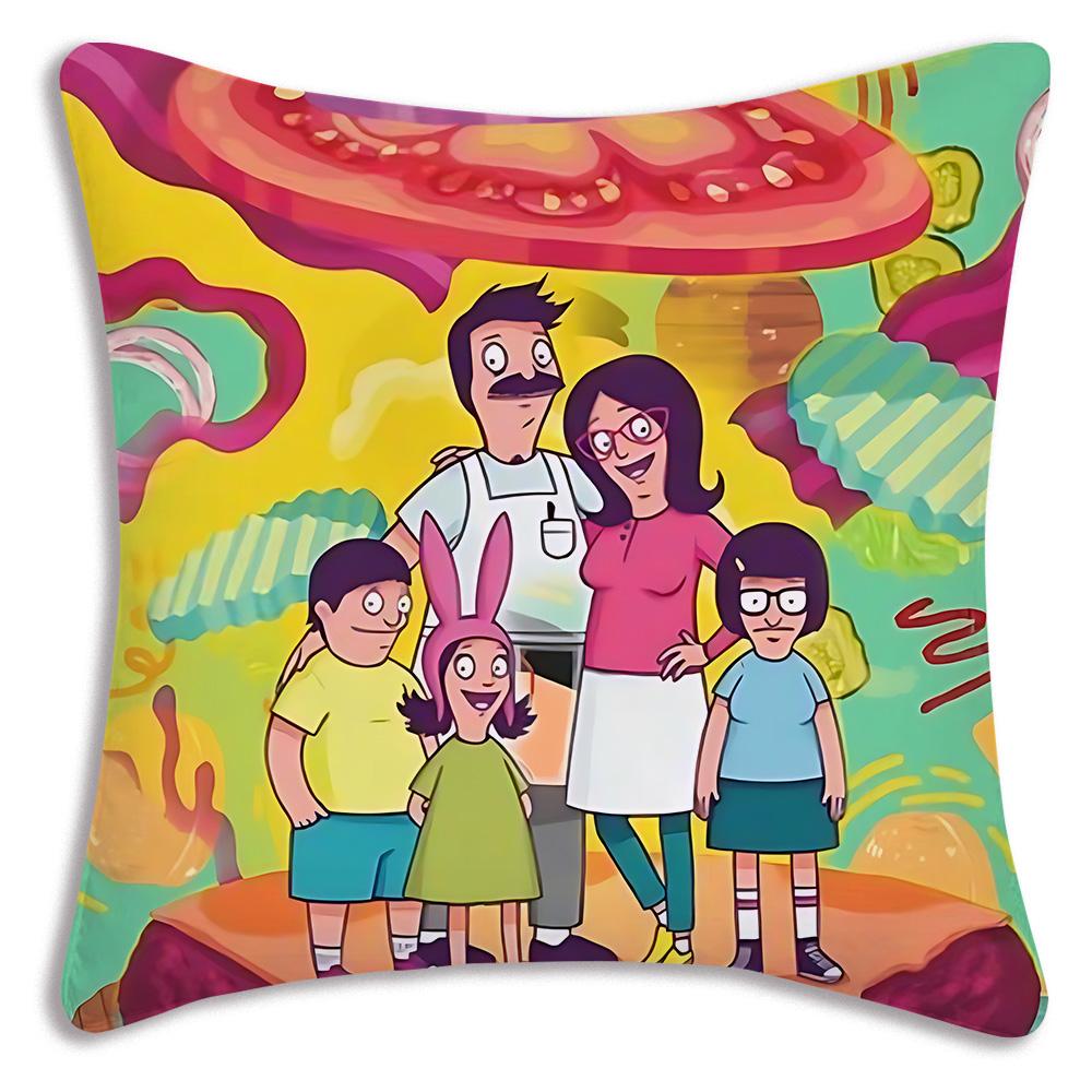 Cartoon B-Bobs B-Burgers Pillow Covers Cartoon Sofa Decorative Home Double-sided Printing Short Plush Cute Cushion Cover