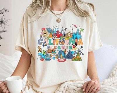 Disney Parks California Dreamin Mickey & Friends Unisex Adult Kid Tee