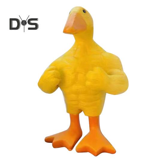

Фигурка мышечной утки, магнитный держатель для ключей, статуя утки, скульптура из смолы, модель животного, игрушка, украшение для домашнего офиса и рабочего стола, орнамент жёлтый