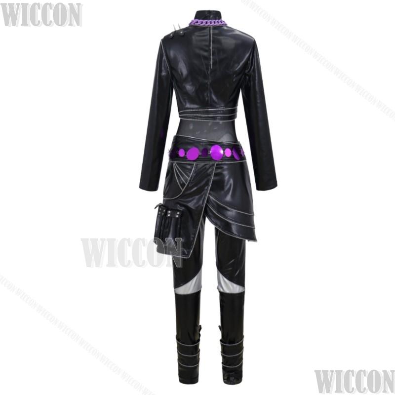 Black Leather Battle Uniform Rumi Demon Hunter K Pop Girls Cosplay Full Set Girl Woman Suit Halloween Party Carnival Outfit Cos