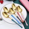 24pcs Stainless Steel Cutlery Black Gold Mirror Dinnerware Set Tableware Knife Fork Coffee Spoon Flatware Dishwasher Safe Dinner