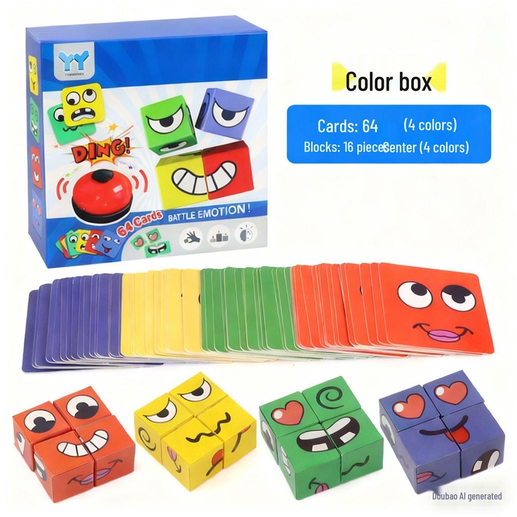 Smile Expression Rubik's Cube: Early Education Puzzle for Kids & Parent-Child Fun