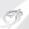 New Personalized Hummingbird Heart Open Ring For Women Versatile Love Letter Adjustable Finger Ring Fashion Jewelry Accessory