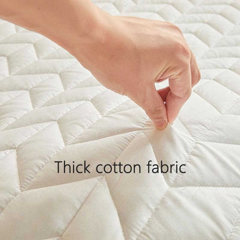 Thick Cotton Fabric Mattress Topper with Elastic Band Quilted Protector Pad Bedspread Winter Mattress Cover for Single/Double