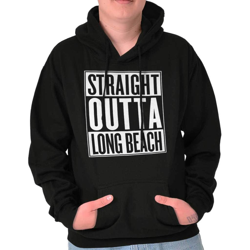Straight Outta Long Beach California Travel Hoodie Hooded Sweatshirt Men Women