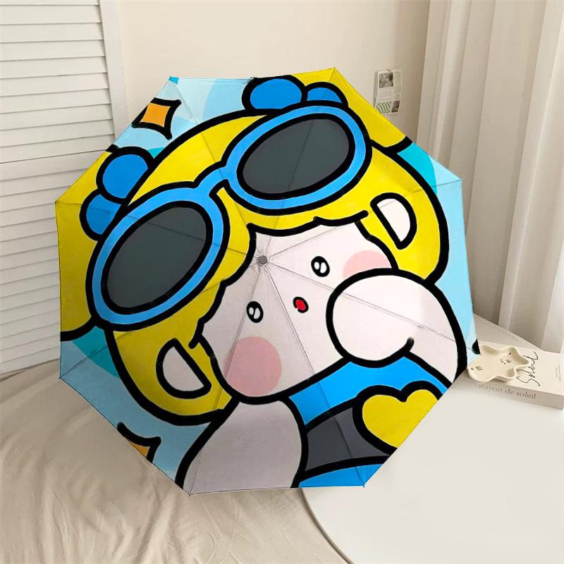

1PC sunglasses heart Umbrella-8-Rib Reinforced, Automatic Open, Lightweight & Durable, Cute Fashion Accessory for Outdoor-Y0398