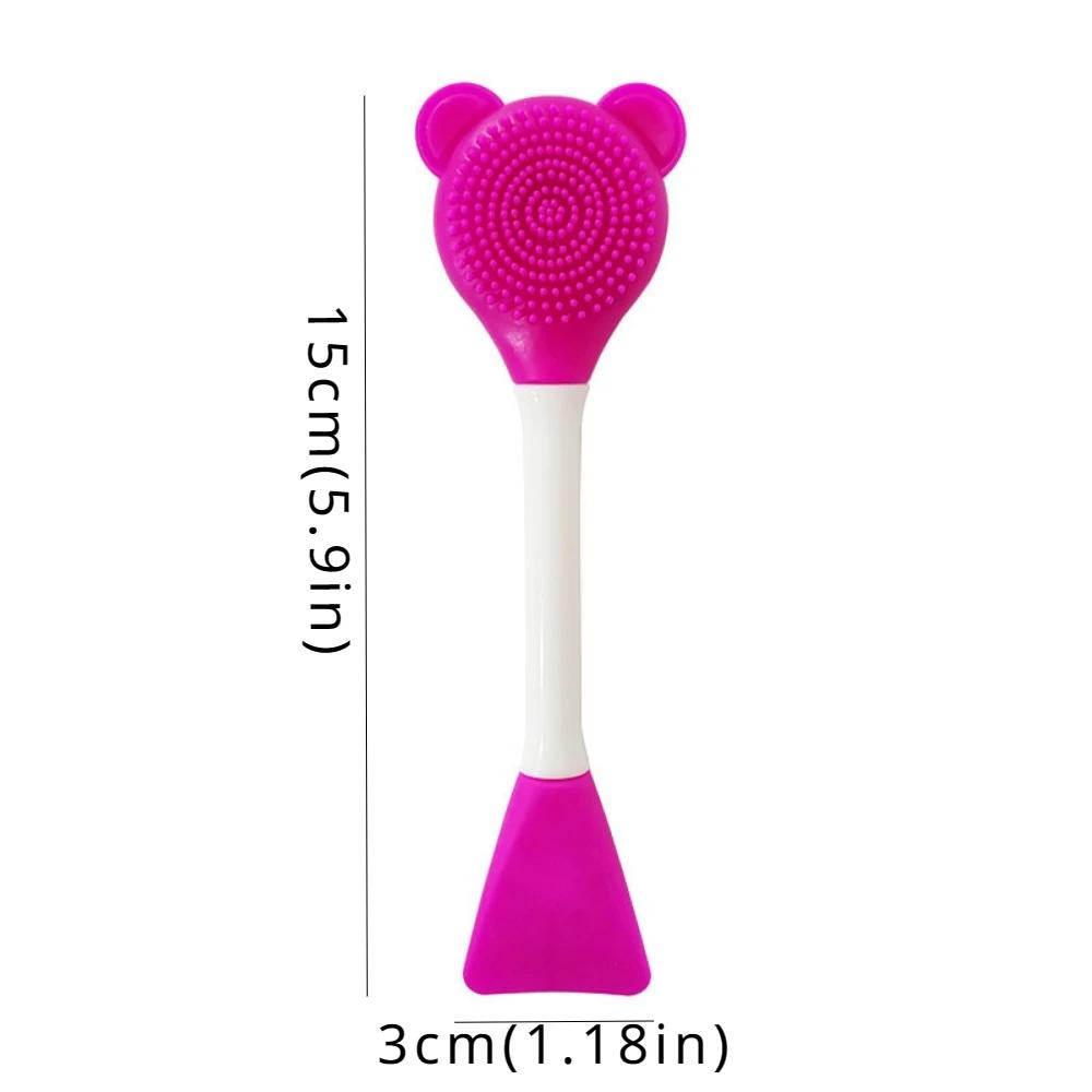 Facial Cleanser Pore Cleaner Exfoliator Cute Bear Shape Silicone Face Cleansing Brush Face Scrub Washing Brush Skin Care Tool