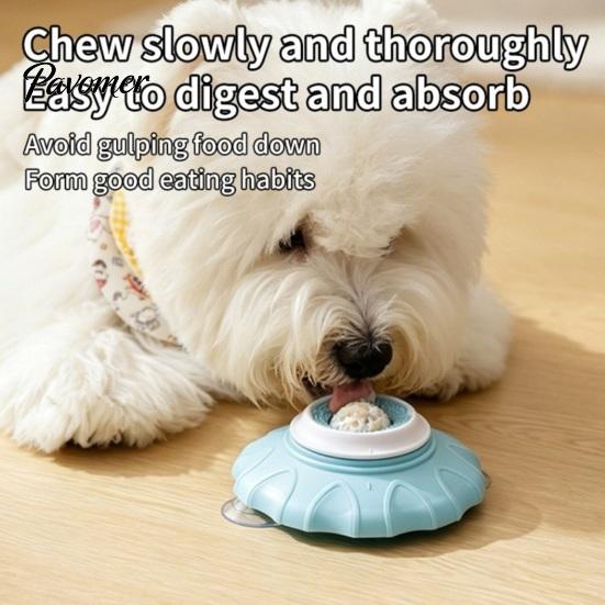 Soft Rubber Pet Feeder Lick Bowl, Slow Bowl with Rotating Ball, Suction Cup Calming Non-slip Dog for Dogs Cats Interactive Feeding Toy