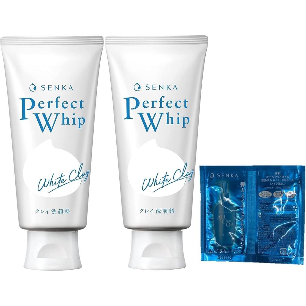 

[Оптовая закупка] Пенка для умывания лица Senka Perfect White Clay 120 г x 2 упаковки + бонус использованной белой глины