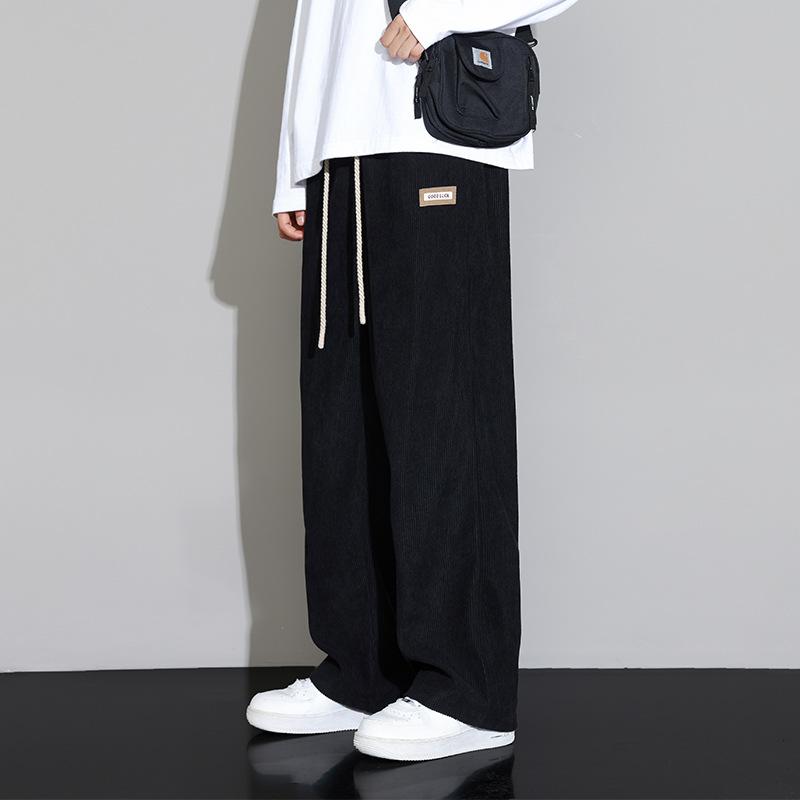 Pants Men's Spring and Autumn New Loose Straight Sweatpants Corduroy Sports Drape Versatile Wide-leg Casual Men's Clothing