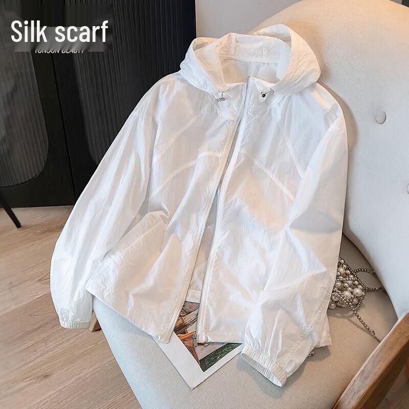 Sibaisha Women s Drawstring Hooded Lightweight Jacket L