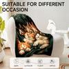 1 Piece, Cat-themed Green Flannel Blanket, Soft, Suitable for Sofa, Bed, Office, All-season Use.