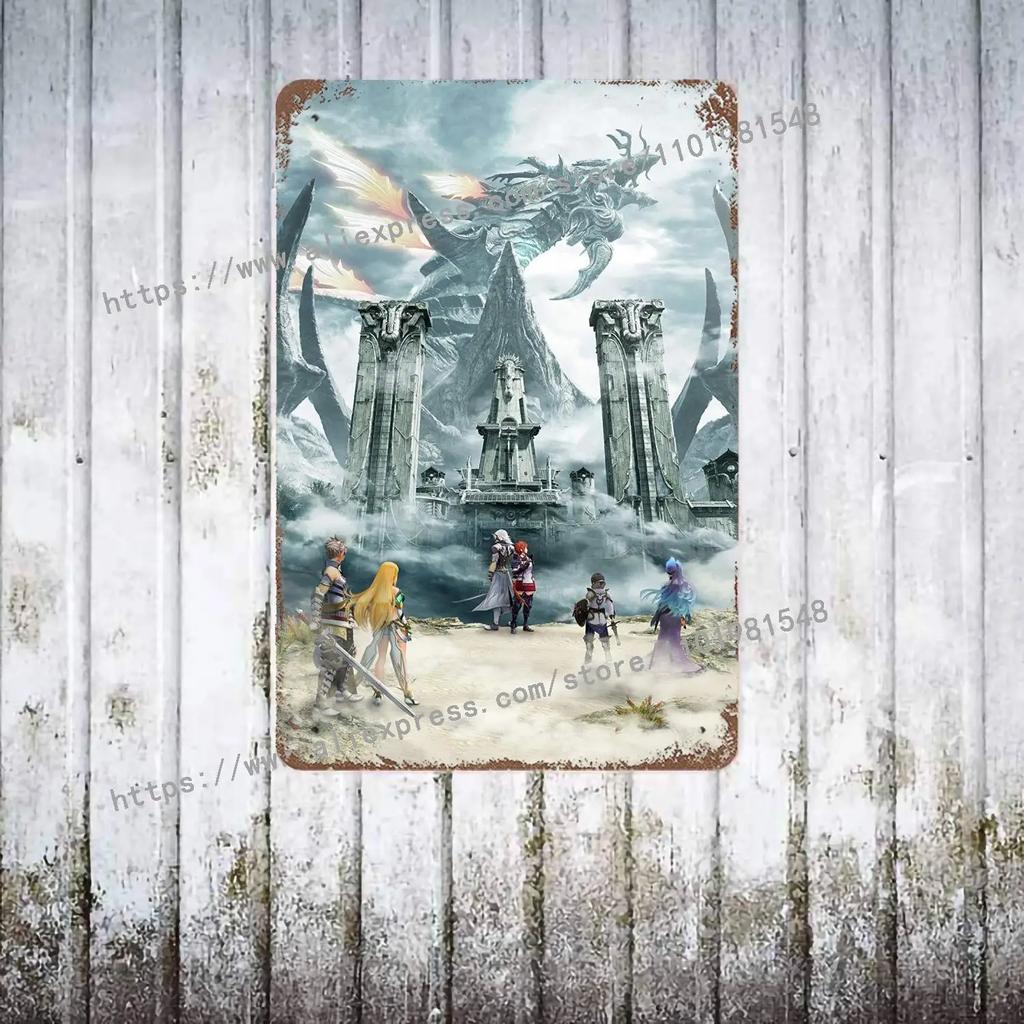 Xenoblade Chronicles 2 Hikari Poster Vintage Tin Sign Metal Sign Decorative Plaque for Pub Bar Man Cave Club Wall Decoration