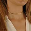 316L Stainless Steel 14K Gold Coins Chain Shiny Sequins Discs Choker Necklace Trendy Silver Plated for Wedding Engagement Gift